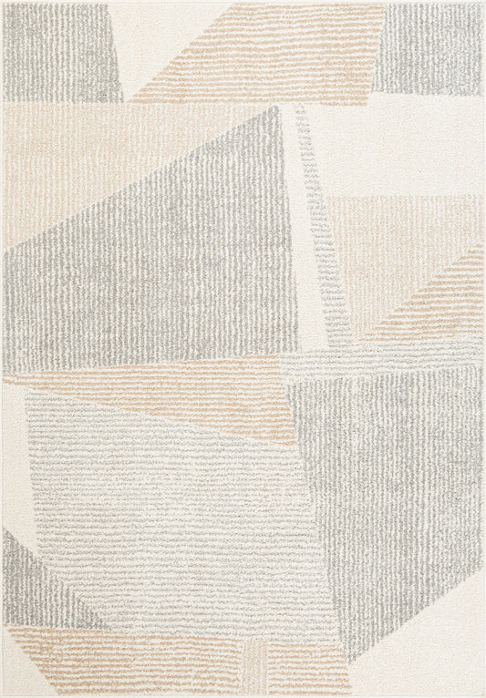 Tappeto Sobel New 03 Geometrico Beige | 160x230 | Morbido frisè 1300gr/m2