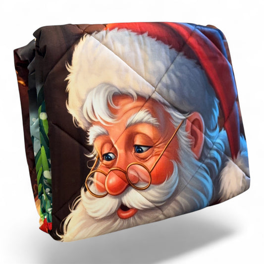 Plaid Natalizio Stampa Digitale Babbo Natale 130x170 Made in Italy