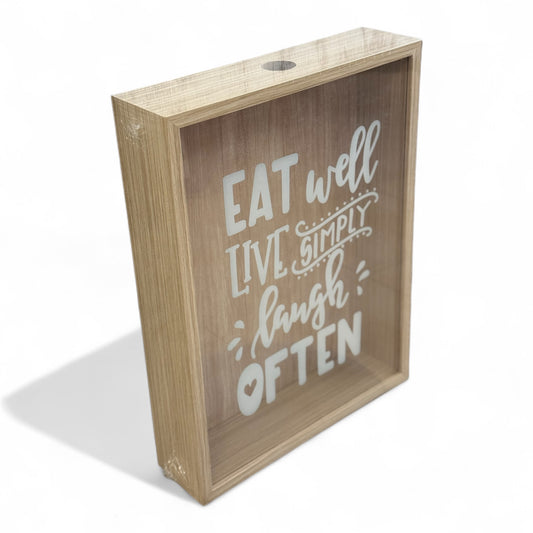 Porta Tappi Vino in MDF e Vetro 30x8x40