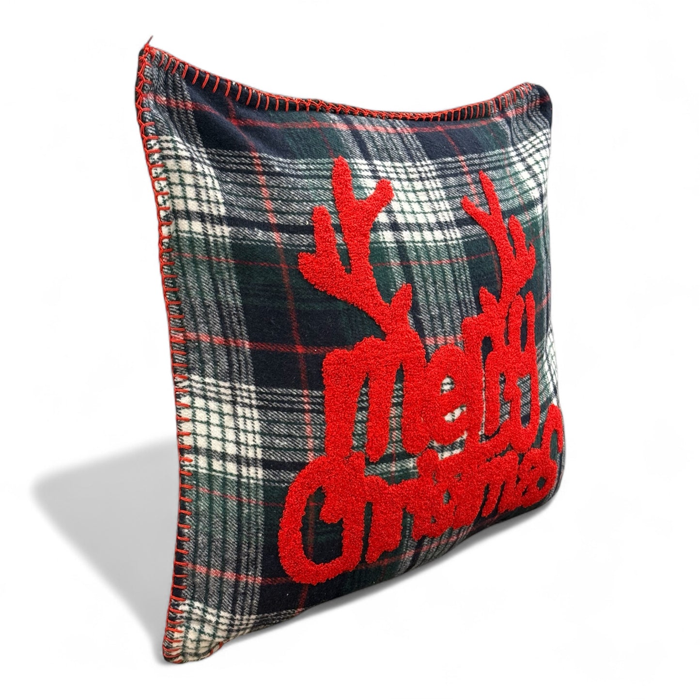 Cuscino Arredo Natalizio in Lana Cotta con Ricamo 45x45 con Imbottitura S&G Home
