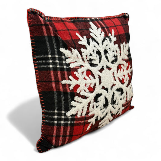 Cuscino Arredo Natalizio in Lana Cotta con Ricamo 45x45 con Imbottitura S&G Home