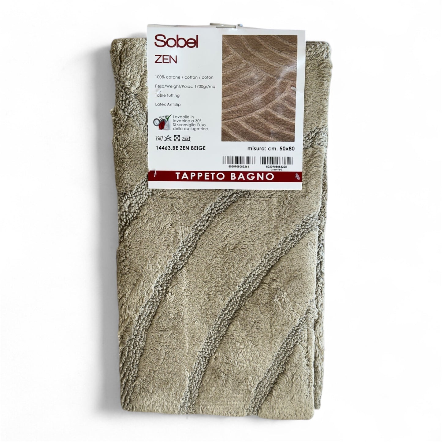 Tappeto Bagno Sobel Zen 50x80 100% Cotone Disegnato in Italia