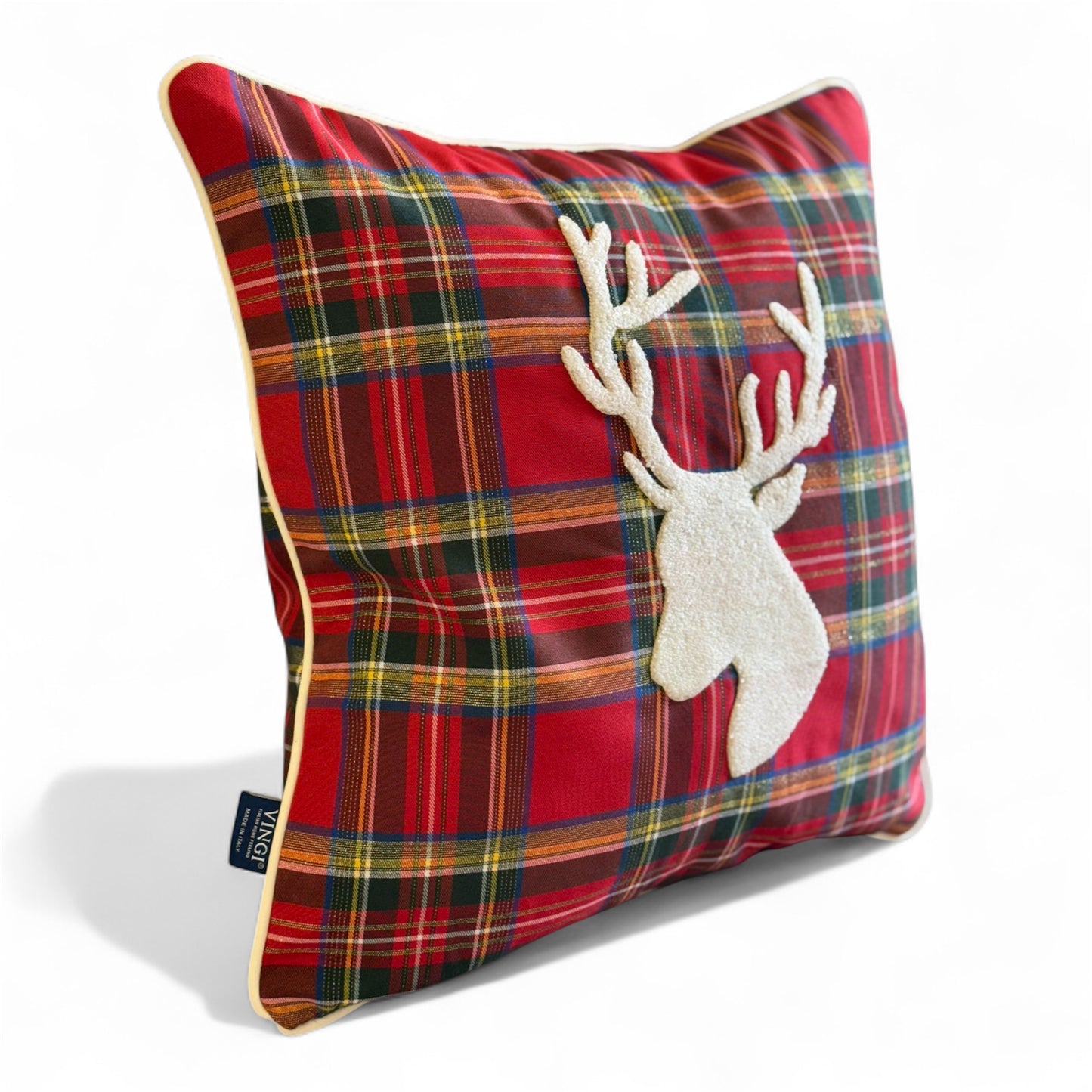 Cuscino Natalizio Scozzese Vingi 45x45 con Imbottitura - Made in Italy