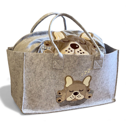 Plaid Lucy Ricamato 210x230 con Borsetta in Feltro - Flannel Morbido - Angel's