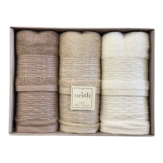 Completo  Set Asciugamani Spugna 3+3 Giuliana Neith