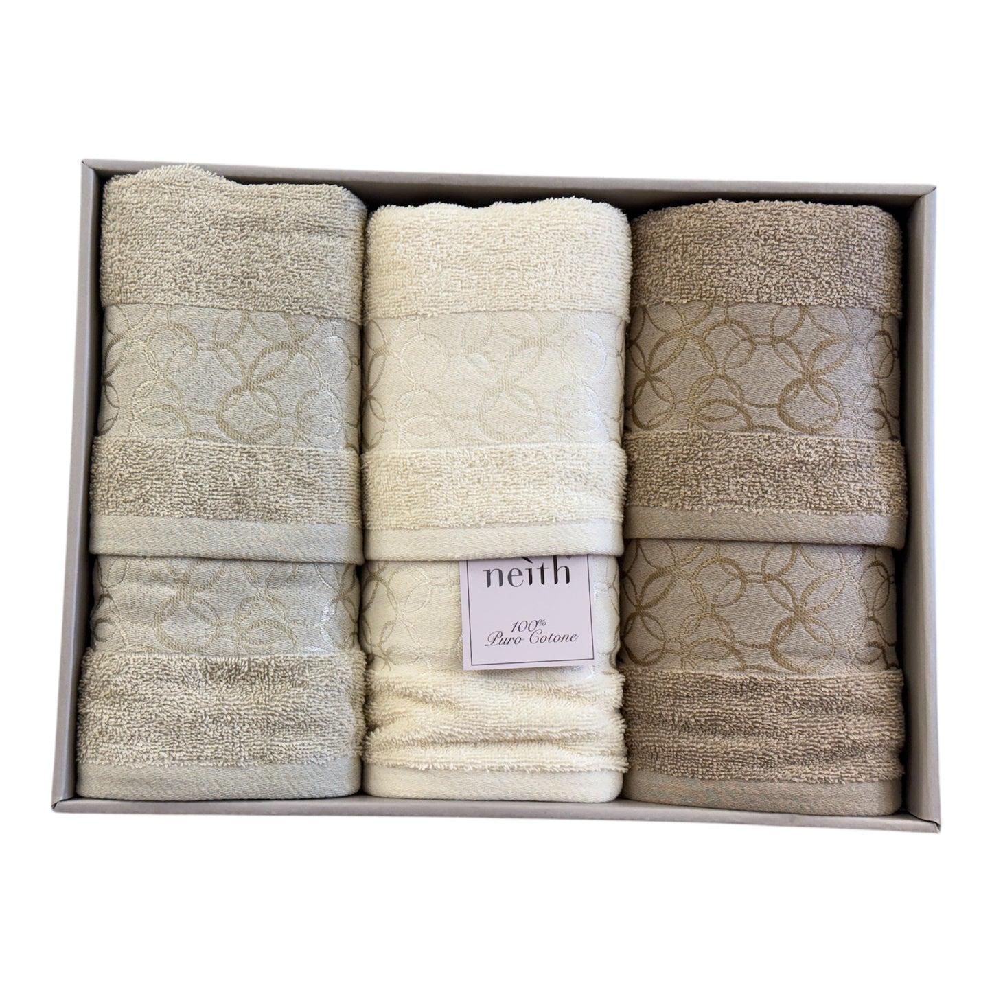 Completo Set Asciugamani Spugna 3+3 Cristin Neith