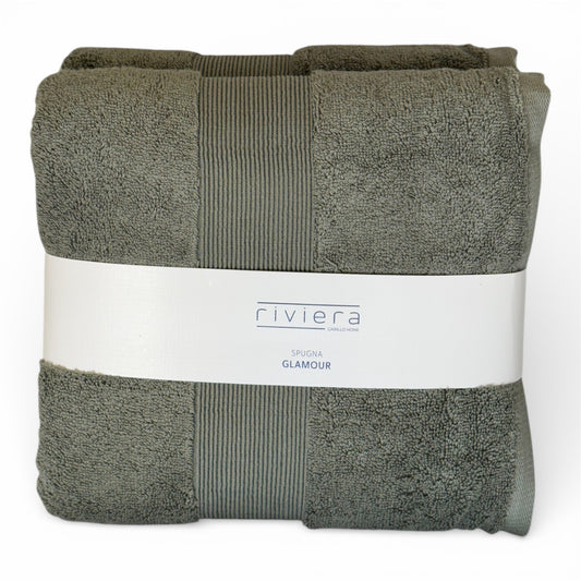 Telo Bagno 100x150 Riviera Glamour in Spugna di Cotone 600 gr/m2 - Morbido e Super Assorbente