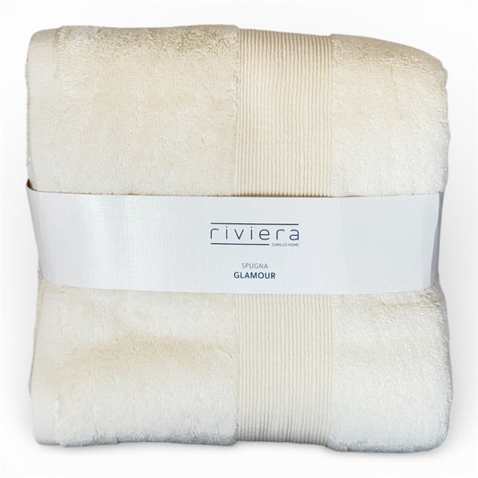 Telo Bagno 100x150 Riviera Glamour in Spugna di Cotone 600 gr/m2 - Morbido e Super Assorbente
