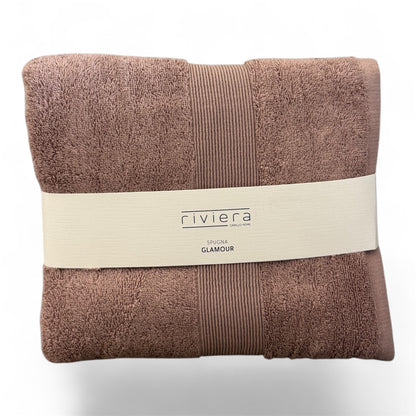 Set Asciugamani Viso e Ospite Riviera Glamour in Spugna di Cotone 600 g/m2