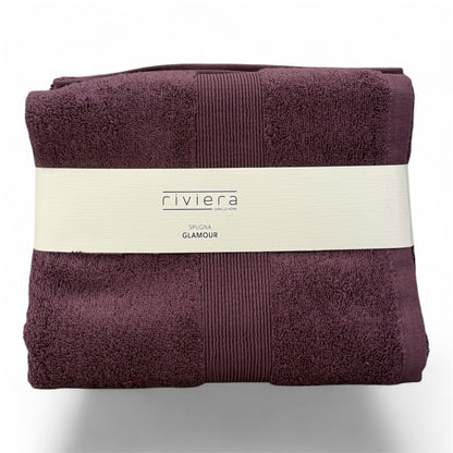 Set Asciugamani Viso e Ospite Riviera Glamour in Spugna di Cotone 600 g/m2