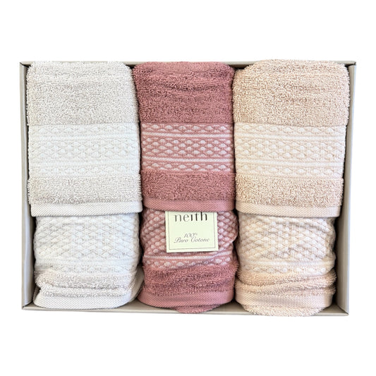 Completo Set Asciugamani Spugna 3+3 Neith Vanessa
