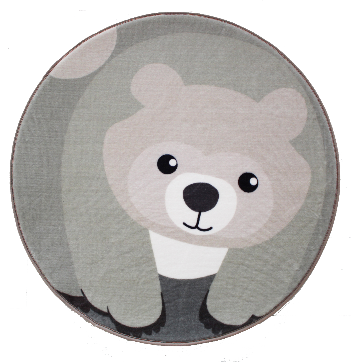 Tappeto Cameretta Bambini Rotondo 80cm Orsetto Morbido Antiscivolo Lavabile