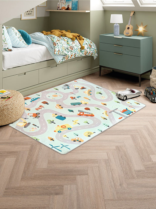 Tappeto Cameretta Bambini 120x160 cm Strade e Macchinine Morbido e Lavabile