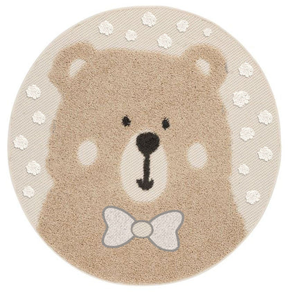 Tappeto Bimbi Rotondo Orso ø90 - Sobel Zoo | Morbido e Sicuro