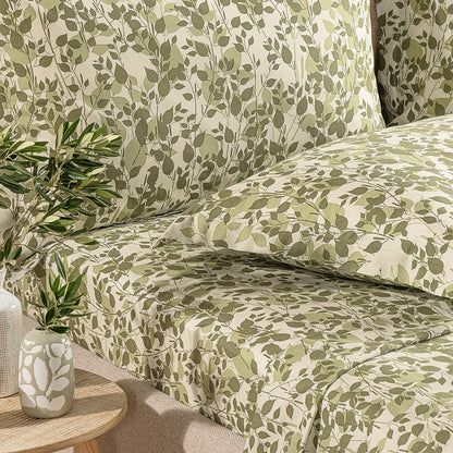 Completo Lenzuola in Cotone Caleffi Chiara Verde Primanatura