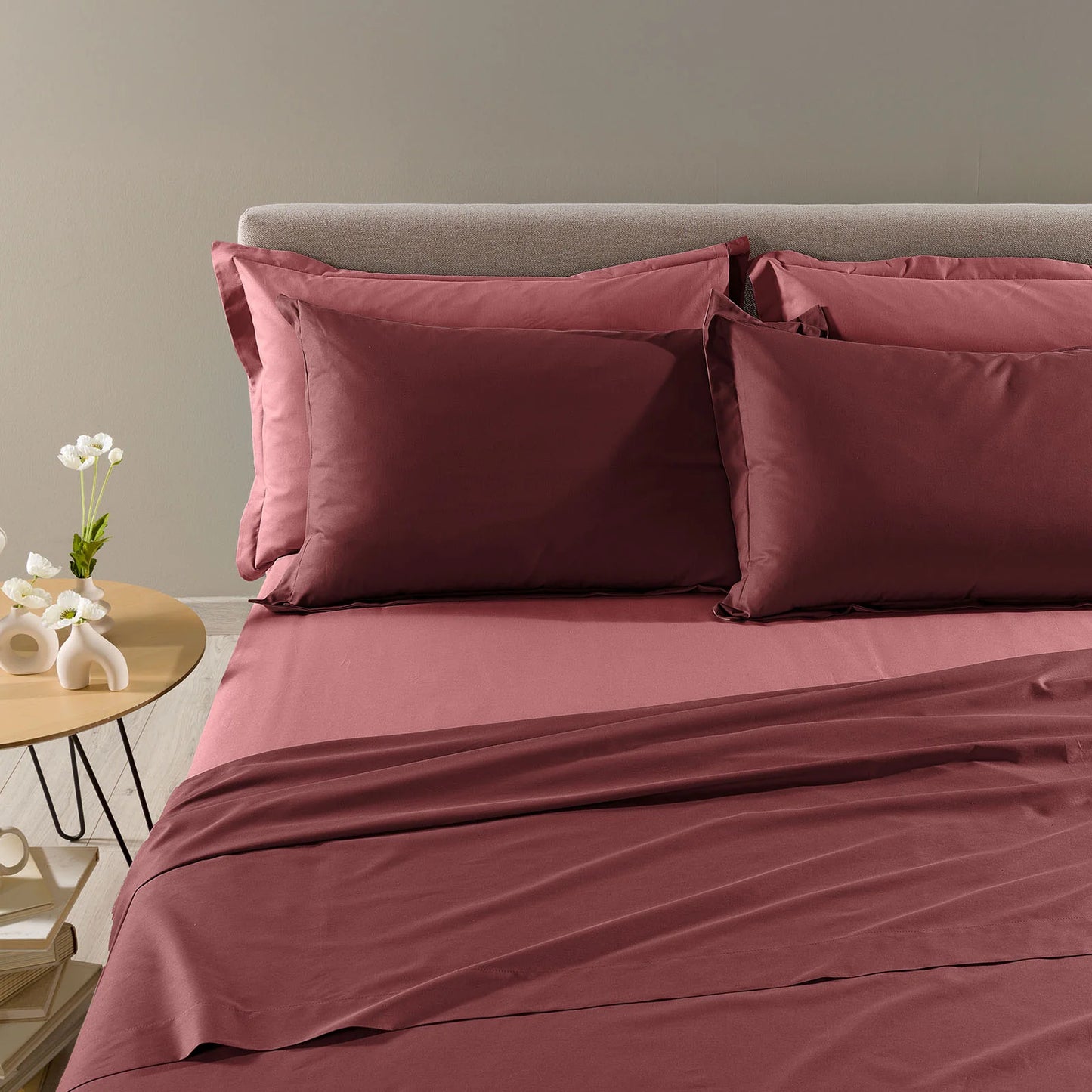 Completo Lenzuola Caleffi Vita Double Matrimoniale Bordeaux