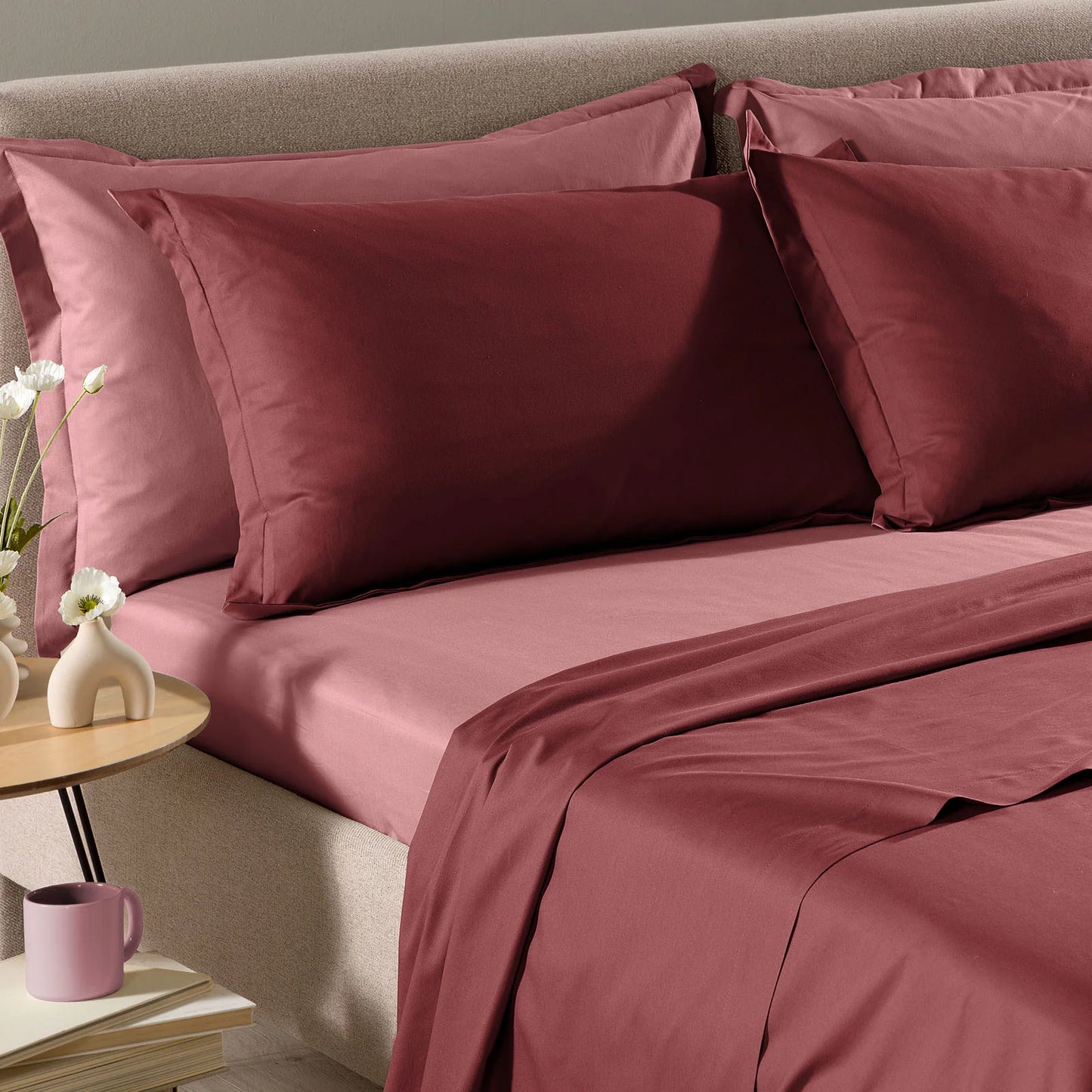 Completo Lenzuola Caleffi Vita Double Matrimoniale Bordeaux