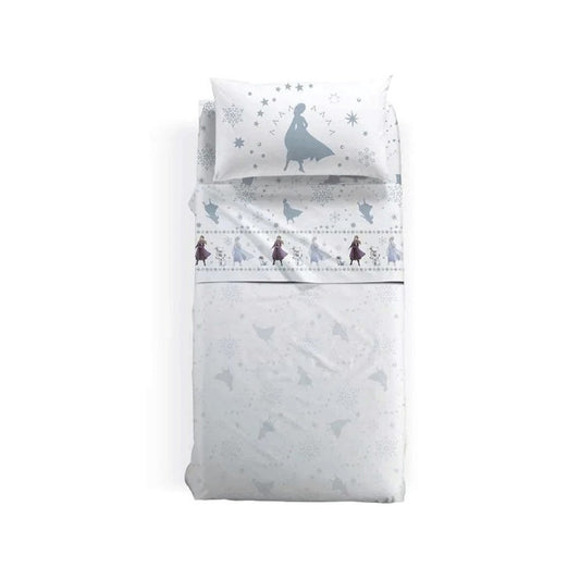 Completo Lenzuola Singolo Disney Frozen Elsa e Anna in Cotone 100% Caleffi