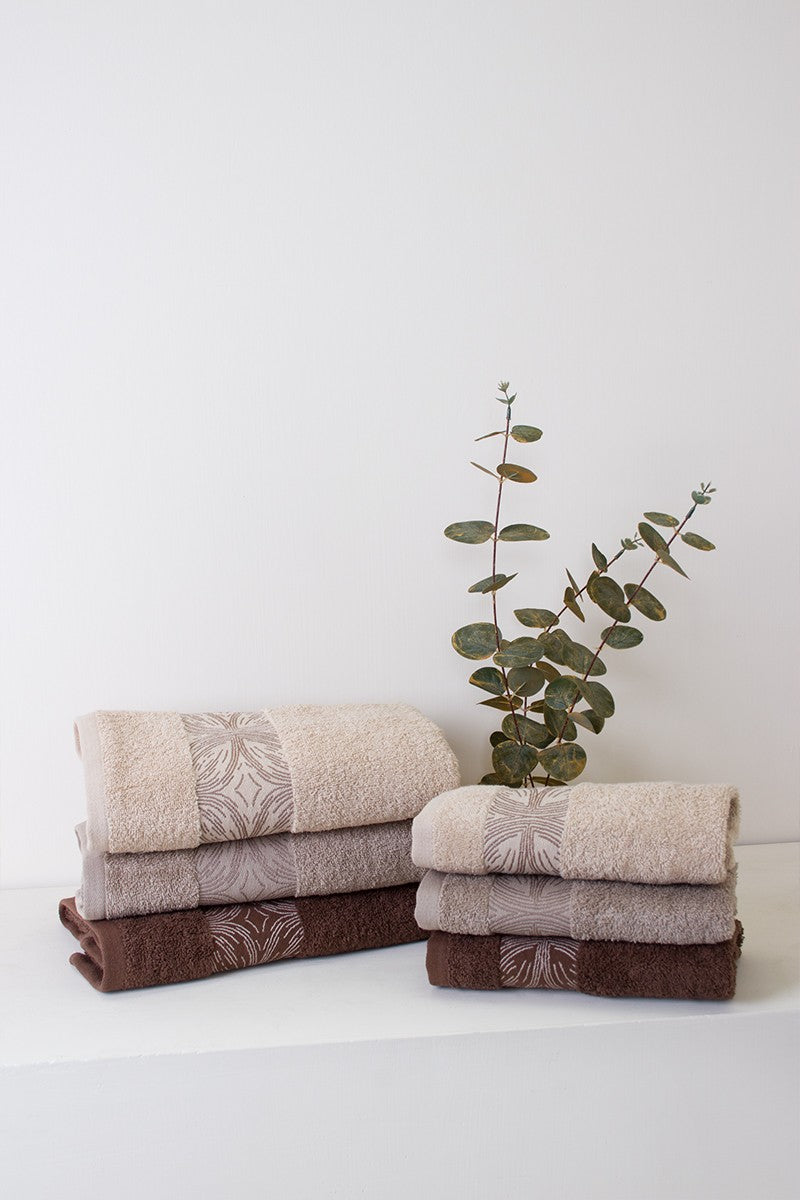 Set Asciugamani 3+3 Neith Charlie Jacquard in Spugna 100% Cotone