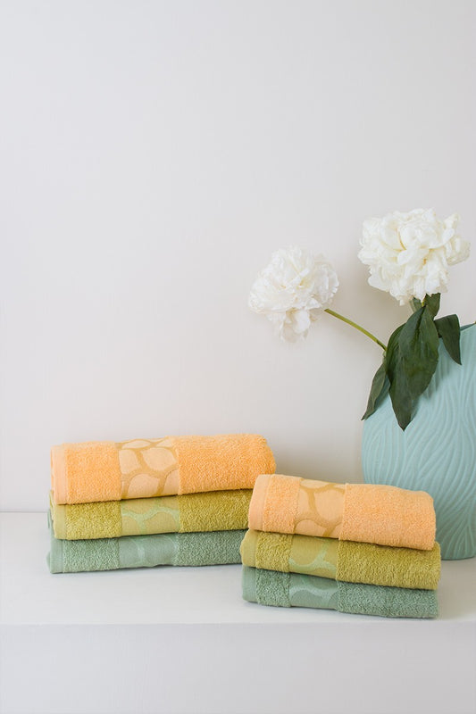 Set Asciugamani 3+3 Neith Chiffon Jacquard in Spugna 100% Cotone