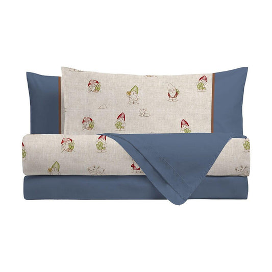 THUN Completo Letto Matrimoniale Inverno Incantato Gnomes Blue