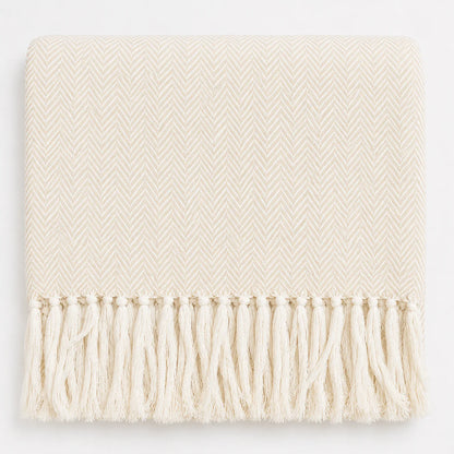 Copriletto Matrimoniale | Copridivano Chevron Laura Blasi 260x260 cm con Frange