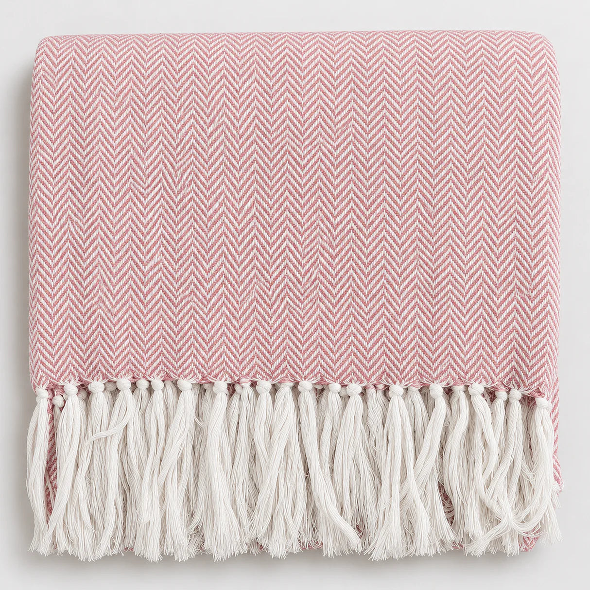 Copriletto Matrimoniale | Copridivano Chevron Laura Blasi 260x260 cm con Frange