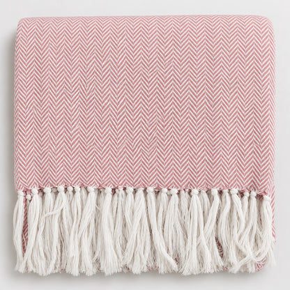 Copriletto Matrimoniale | Copridivano Chevron Laura Blasi 260x260 cm con Frange