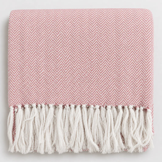 Copriletto Matrimoniale | Copridivano Chevron Laura Blasi 260x260 cm con Frange