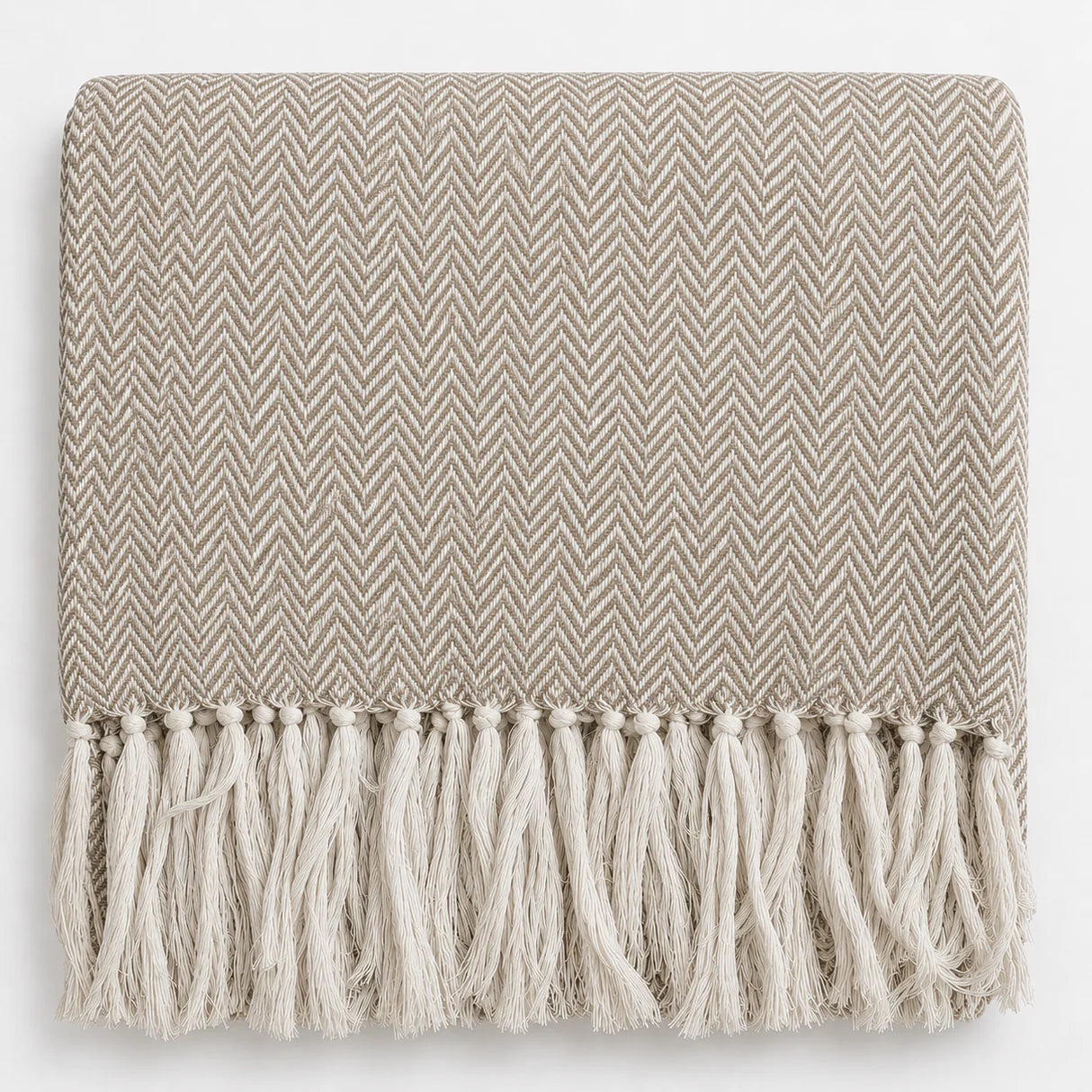 Copriletto Matrimoniale | Copridivano Chevron Laura Blasi 260x260 cm con Frange
