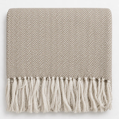 Copriletto Matrimoniale | Copridivano Chevron Laura Blasi 260x260 cm con Frange