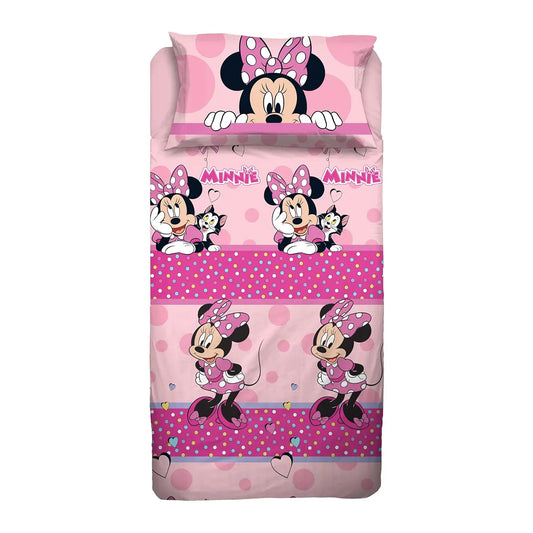 Completo Letto in Cotone Una Piazza e Mezza Minnie Disney Home