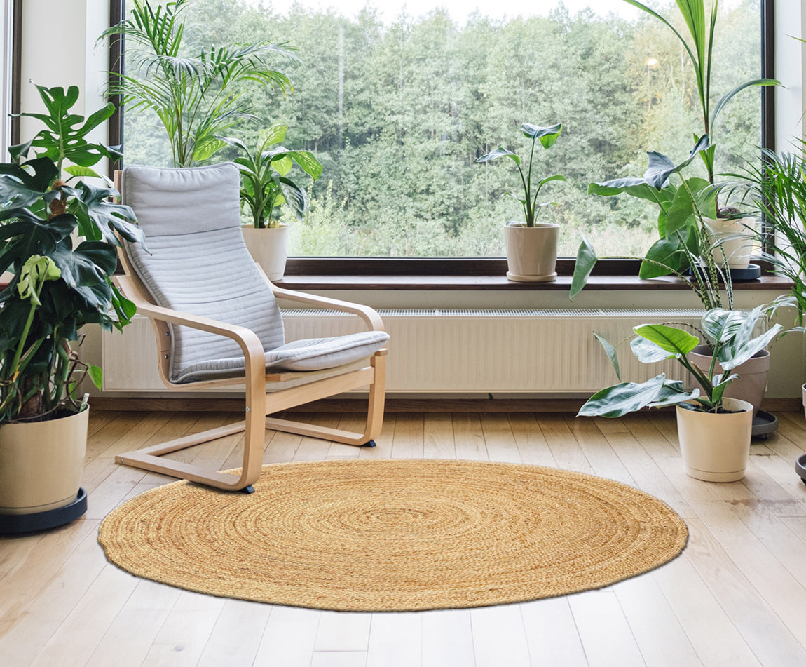 Tappeto Rotondo in Juta Naturale 100%-Modello Juta 234, ø110