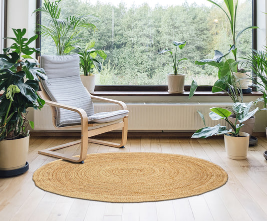 Tappeto Rotondo in Juta Naturale 100%-Modello Juta 234, ø110