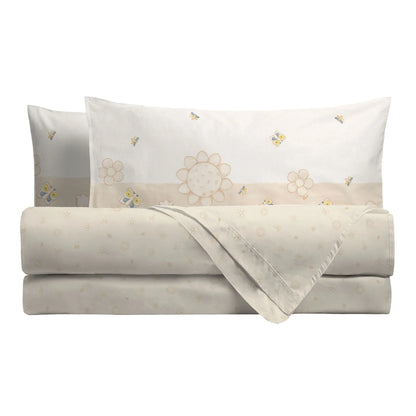 THUN Completo Matrimoniale in Cotone Elegance Beige