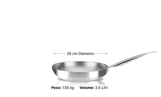 Padella Svasata Alta con Manico Inox Pensofal Academy Chef