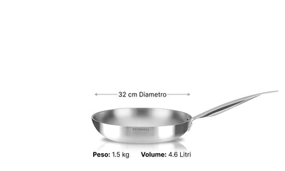 Padella Svasata Alta con Manico Inox Pensofal Academy Chef