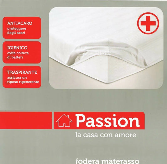 Coprimaterasso Piazza e Mezza Passion in Cotone Antiacaro, Traspirante con Elastico