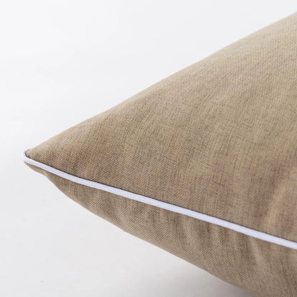 Cuscino Arredo Riviera Pepe 50x50 Tortora con Piping | Sfoderabile