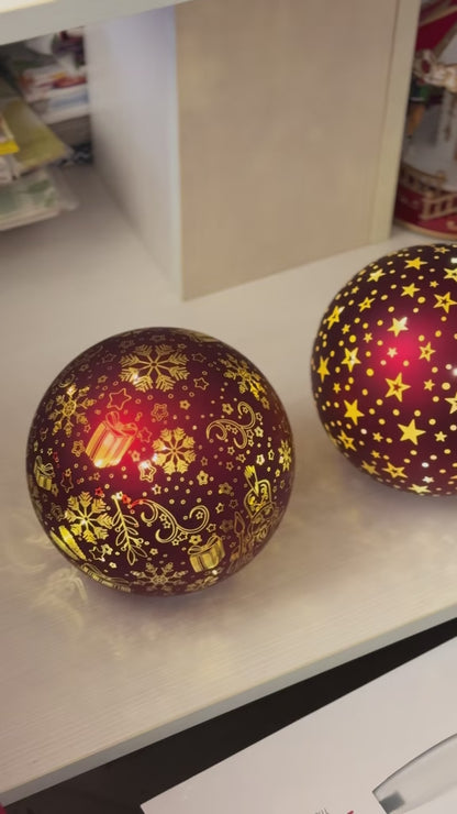 Sfera Luminosa Rotante in Vetro Soffiato ø18cm | Led Luce Calda