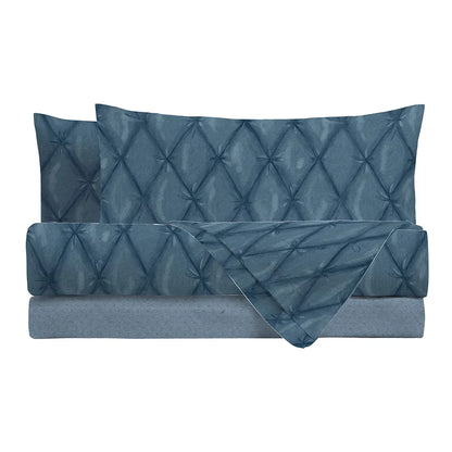 Lenzuola Matrimoniali Thun Plume Blue | 100% Cotone