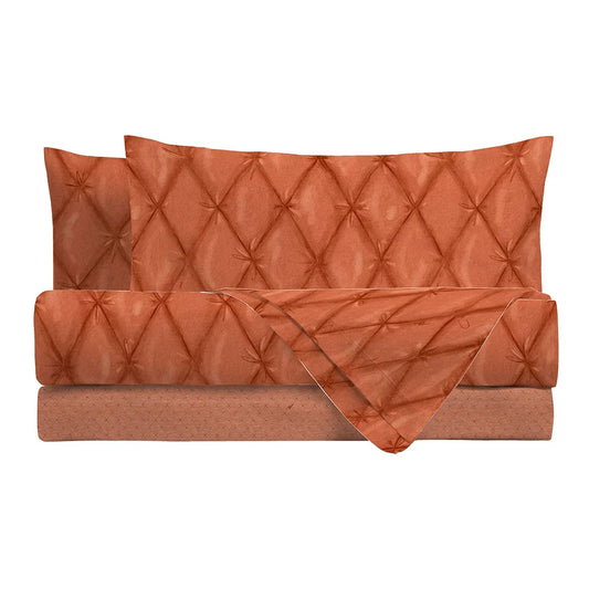 Lenzuola Matrimoniali Thun Plume Rust | 100% Cotone