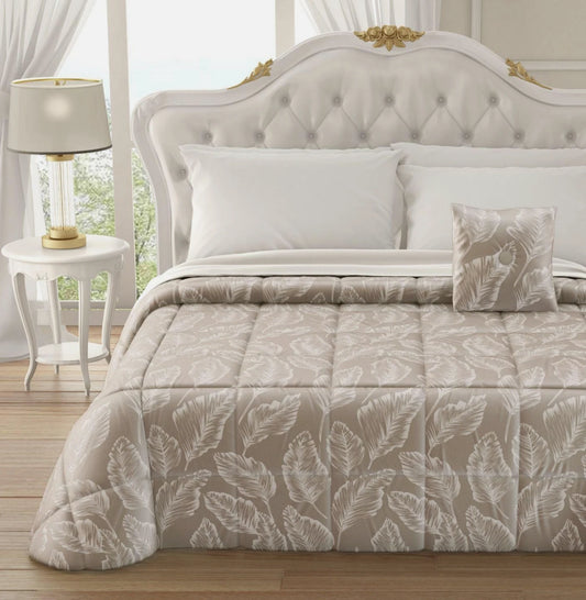 Trapunta Matrimoniale Laura Blasi Gemma in Velluto con Cuscino Arredo - Made in Italy