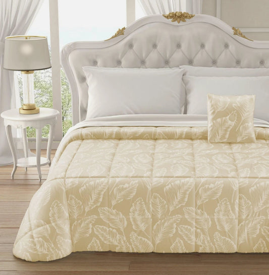 Trapunta Matrimoniale Laura Blasi Gemma in Velluto con Cuscino Arredo - Made in Italy