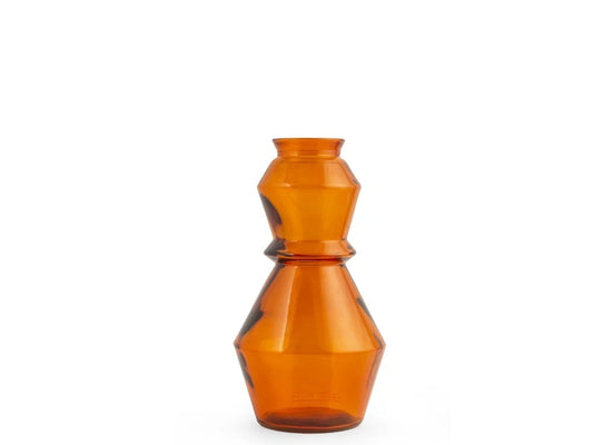 Vaso in Vetro Riciclato Arancione 30cm | Design Geometrico H&H