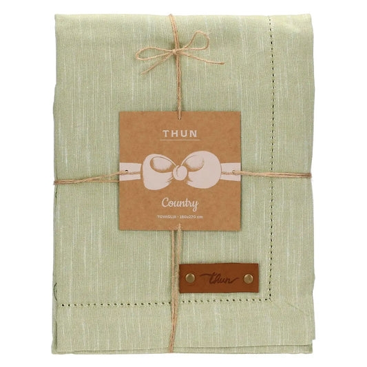 Tovaglia in Cotone Thun Country Verde 160x270